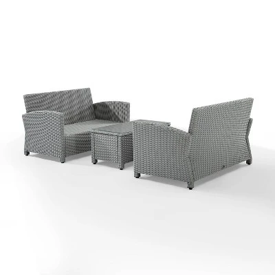 Bradenton 3pc Outdoor Wicker Seating Set - Crosley 2 Bradenton 3pc Outdoor Wicker Seating Set - Crosley - Image 2