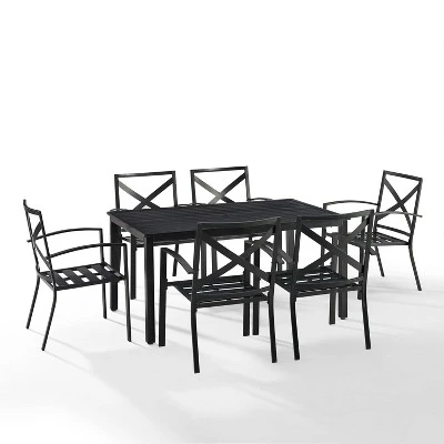 Kaplan 7pc Outdoor Dining Set With Arm Chairs Mist/Oil Rubbed Bronze - Crosley 2 Kaplan 7pc Outdoor Dining Set With Arm Chairs Mist/Oil Rubbed Bronze - Crosley - Image 2