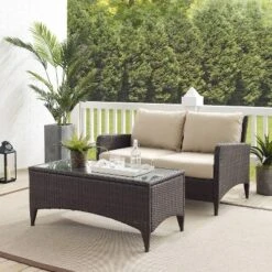 Kiawah 2pc Wicker Patio Seating Set - Sand - Crosley 14 Kiawah 2pc Wicker Patio Seating Set - Sand - Crosley -Crosley Sales Store GUEST 9df9f737 e0f9 4bc0 8b00 01f0fbe648f1