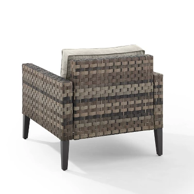 Prescott Outdoor Wicker Arm Chair - Taupe/Brown - Crosley 6 Prescott Outdoor Wicker Arm Chair - Taupe/Brown - Crosley - Image 6