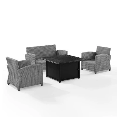 Bradenton 4pc Wicker Seating Set With Fire Table - Crosley 4 Bradenton 4pc Wicker Seating Set With Fire Table - Crosley - Image 4