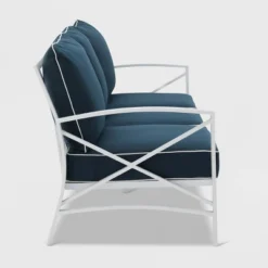 Kaplan Outdoor Metal Sofa White With Navy Cushions - Crosley 13 Kaplan Outdoor Metal Sofa White With Navy Cushions - Crosley -Crosley Sales Store GUEST a0670878 c0f4 40e2 92ba c3043c53e620