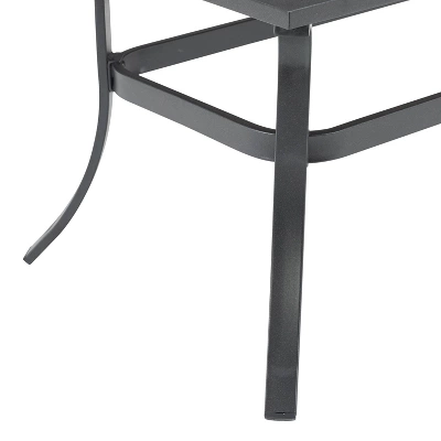 Dahlia Outdoor Tempered Glass Rectangular Coffee Table Matte Black/Brown - Crosley 6 Dahlia Outdoor Tempered Glass Rectangular Coffee Table Matte Black/Brown - Crosley - Image 6