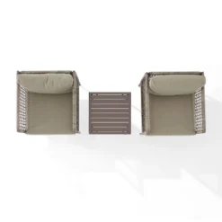 Cali Bay 3pc Outdoor Wicker & Metal Seating Set - Taupe/Light Brown - Crosley -Crosley Sales Store GUEST a3dbd066 4622 489c b3f6 0ecfb0b162c4