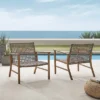 Ridley 2pk Outdoor Wicker & Metal Arm Chairs - Gray - Crosley