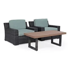Beaufort 3pc Outdoor Wicker Seating Set With Coffee Table - Mist - Crosley 12 Beaufort 3pc Outdoor Wicker Seating Set With Coffee Table - Mist - Crosley -Crosley Sales Store GUEST a48fbd5c 9a09 4967 a5c3 76e2a282ef17