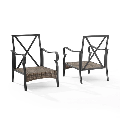2pk Dahlia Outdoor Steel Arm Chairs Taupe/Matte Black - Crosley 7 2pk Dahlia Outdoor Steel Arm Chairs Taupe/Matte Black - Crosley - Image 7