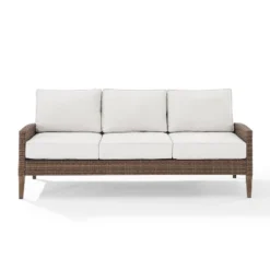 Capella Outdoor Wicker Sofa - Cream/Brown - Crosley -Crosley Sales Store GUEST a89df60e 0231 485b 9a96 0aae995b53e9