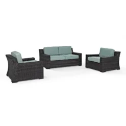 Beaufort 3pc Outdoor Wicker Seating Set With Loveseat & 2 Arm Chairs - Mist - Crosley 11 Beaufort 3pc Outdoor Wicker Seating Set With Loveseat & 2 Arm Chairs - Mist - Crosley -Crosley Sales Store GUEST a9989005 6b6c 4832 999c c2486ed2fde8