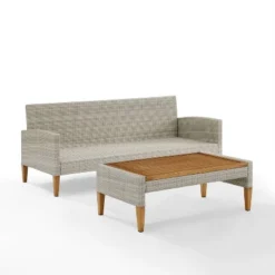 Capella Outdoor Wicker 2 Pc Sofa And Coffee Table Set Gray/Acorn - Crosley 14 Capella Outdoor Wicker 2 Pc Sofa And Coffee Table Set Gray/Acorn - Crosley -Crosley Sales Store GUEST ab1d16e4 1032 4c92 979f aa69f8365b1a