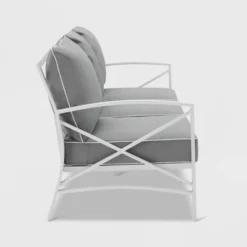 Kaplan Outdoor Metal Sofa White With Gray Cushions - Crosley 13 Kaplan Outdoor Metal Sofa White With Gray Cushions - Crosley -Crosley Sales Store GUEST abd82e14 ee96 4695 8113 f8178115029c