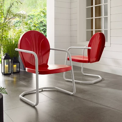 Crosley Metal Patio Arm Chair - Red 6 Crosley Metal Patio Arm Chair - Red - Image 6