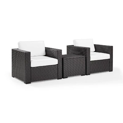 Biscayne 3pc Outdoor Wicker Seating Set - White - Crosley 5 Biscayne 3pc Outdoor Wicker Seating Set - White - Crosley - Image 5