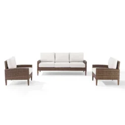 Capella 3pc Outdoor Wicker Seating Set With Sofa & Arm Chairs - Cream/Brown - Crosley 17 Capella 3pc Outdoor Wicker Seating Set With Sofa & Arm Chairs - Cream/Brown - Crosley -Crosley Sales Store GUEST b12f76ee a7e9 431f afc6 2427050e640a
