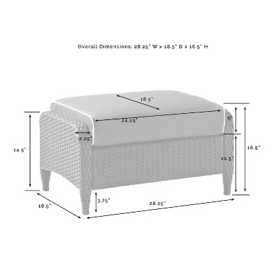 Kiawah 4pc Outdoor Wicker Conversation Set With 2 Arm Chairs & 2 Ottomans Blue - Crosley 10 Kiawah 4pc Outdoor Wicker Conversation Set With 2 Arm Chairs & 2 Ottomans Blue - Crosley - Image 10