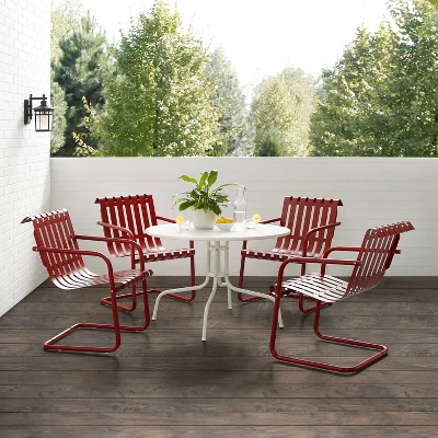 Gracie 5pc Outdoor Metal Dining Set With Table & 4 Armchairs - Crosley 2 Gracie 5pc Outdoor Metal Dining Set With Table & 4 Armchairs - Crosley - Image 2