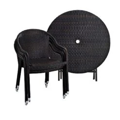 Palm Harbor 5pc Outdoor Wicker Dining Set - Brown - Crosley -Crosley Sales Store GUEST b5a31cd5 4f93 4d40 89ca 4340d023946d