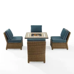 Bradenton 5pc Outdoor Wicker Armless Chair & Fire Table Set - Crosley -Crosley Sales Store GUEST b63af2cd 9d6f 474f bcd9 3be62b58c4ff