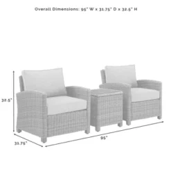 Bradenton 3pc Outdoor Wicker Seating Set With Side Table & 2 Arm Chairs - Crosley -Crosley Sales Store GUEST b63e0f35 8aff 45b5 9657 4b31e16c6a17 1