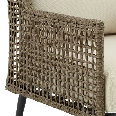 Southwick 2pk Outdoor Wicker Armchairs - Cream/Light Brown - Crosley 7 Southwick 2pk Outdoor Wicker Armchairs - Cream/Light Brown - Crosley - Image 7