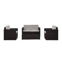 Palm Harbor 4pc Outdoor Wicker Conversation Set - Gray - Crosley -Crosley Sales Store GUEST b6f4ea8f 5236 44b4 8ca6 00c481580bea