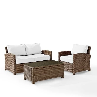 Bradenton 3pc Outdoor Conversation Set With Loveseat & Armchair With Coffee Table - Crosley 8 Bradenton 3pc Outdoor Conversation Set With Loveseat & Armchair With Coffee Table - Crosley - Image 8