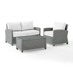 Bradenton 3pc Outdoor Conversation Set With Loveseat & Armchair With Coffee Table - Crosley 17 Bradenton 3pc Outdoor Conversation Set With Loveseat & Armchair With Coffee Table - Crosley -Crosley Sales Store GUEST b8f1f374 f369 446d b9c7 9135c9078e6c