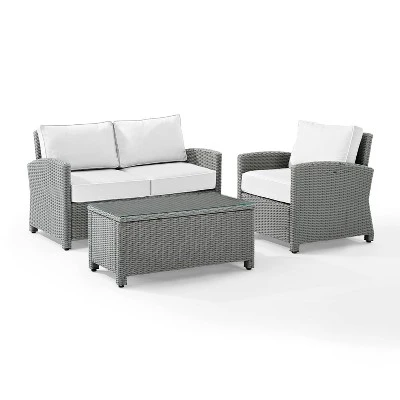Bradenton 3pc Outdoor Conversation Set With Loveseat & Armchair With Coffee Table - Crosley 7 Bradenton 3pc Outdoor Conversation Set With Loveseat & Armchair With Coffee Table - Crosley - Image 7