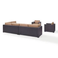 Biscayne 7pc Outdoor Wicker Sectional Set With Arm Chairs & Ottoman - Mocha - Crosley -Crosley Sales Store GUEST b9c7428b 4a20 4b4e a067 af37c8f3fabf