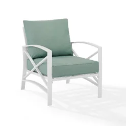 Kaplan Outdoor Steel Arm Chair Mist/White - Crosley 13 Kaplan Outdoor Steel Arm Chair Mist/White - Crosley -Crosley Sales Store GUEST ba88dee0 6b62 4b4b 8e3d 978fbdd73019