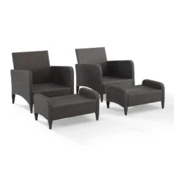 Kiawah 4pc Outdoor Wicker Conversation Set With 2 Arm Chairs & 2 Ottomans Blue - Crosley 13 Kiawah 4pc Outdoor Wicker Conversation Set With 2 Arm Chairs & 2 Ottomans Blue - Crosley -Crosley Sales Store GUEST bf196722 053c 443d b7a4 a8f130358faa