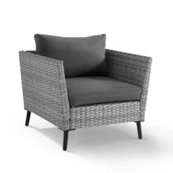 Richland 2pk Outdoor Wicker Armchairs - Charcoal - Crosley -Crosley Sales Store GUEST c126afd9 dd58 4e3e 9884 1fdccc060a5e