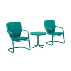 Ridgeland 3pc Outdoor Seating Set - Turquoise - Crosley -Crosley Sales Store GUEST c183def4 e9d5 4950 b7bf c2eb0645b5b0
