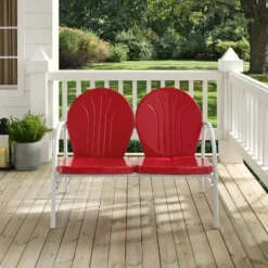 Griffith Outdoor Loveseat - Bright Red - Crosley -Crosley Sales Store GUEST c2f87aa9 26cb 4696 8c95 61f79da9683f