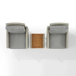 Capella 3pc Outdoor Wicker Chair Set - Gray - Crosley -Crosley Sales Store GUEST c4a317be f980 4471 a7ee 1f284f0c1ce9