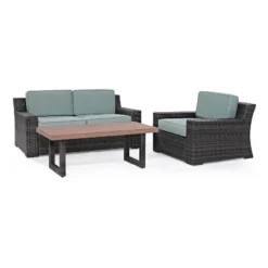 Beaufort 3pc Outdoor Wicker Conversation Set - Mist - Crosley 11 Beaufort 3pc Outdoor Wicker Conversation Set - Mist - Crosley -Crosley Sales Store GUEST c5b89118 f85c 4fdf bbba 844b45f04e64