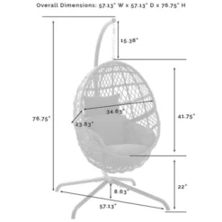 Tess Indoor/Outdoor Wicker Hanging Egg Chair - Gray/Driftwood - Crosley -Crosley Sales Store GUEST c71cbea3 f6ae 4808 ab21 fd6b31a0734b