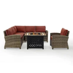 Bradenton 5pc Outdoor Wicker Seating With Fire Table - Crosley -Crosley Sales Store GUEST c746adf0 eebf 4825 bdb9 1787db4e5125