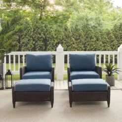 Kiawah 4pc Outdoor Wicker Conversation Set With 2 Arm Chairs & 2 Ottomans Blue - Crosley 15 Kiawah 4pc Outdoor Wicker Conversation Set With 2 Arm Chairs & 2 Ottomans Blue - Crosley -Crosley Sales Store GUEST c8512135 bc52 495e a230 b1a4d0397821