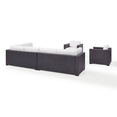 Biscayne 7pc Outdoor Wicker Sectional Set - White - Crosley 6 Biscayne 7pc Outdoor Wicker Sectional Set - White - Crosley - Image 6