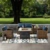 Crosley 5pc Bradenton Steel Outdoor Patio Fire Pit Furniture Set