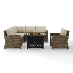 Bradenton 5pc Outdoor Wicker Seating With Fire Table - Crosley -Crosley Sales Store GUEST ca6647e8 9b33 4125 8d71 bf3bad2b4477