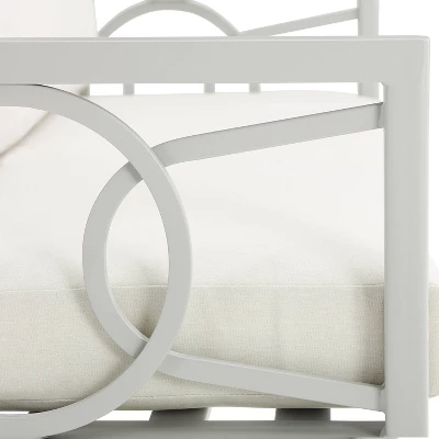 Ashford 2pk Outdoor Metal Arm Chairs - Cream - Crosley 8 Ashford 2pk Outdoor Metal Arm Chairs - Cream - Crosley - Image 8