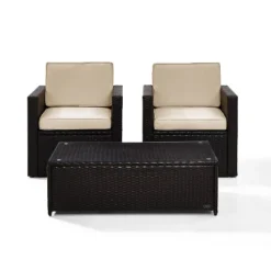 Palm Harbor 3pc Outdoor Wicker Seating Set - Sand - Crosley 15 Palm Harbor 3pc Outdoor Wicker Seating Set - Sand - Crosley -Crosley Sales Store GUEST cd1e546a 4542 40d4 becd b0aabcfacc56