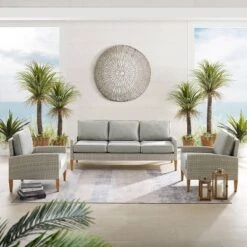 Capella Outdoor Wicker 3 Pc Sofa And Two Chair Set - Gray/Acorn - Crosley 16 Capella Outdoor Wicker 3 Pc Sofa And Two Chair Set - Gray/Acorn - Crosley -Crosley Sales Store GUEST cdd39359 0226 4292 84da ff3e21665c09