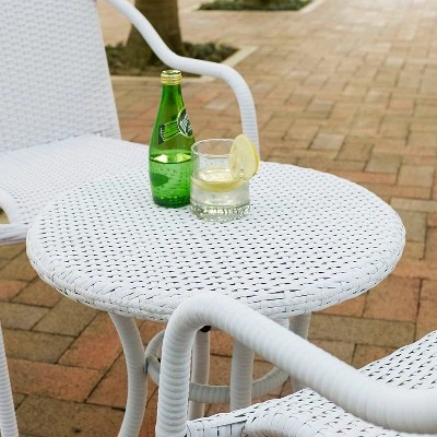 Palm Harbor 3pc Outdoor Wicker Seating Set - White - Crosley 4 Palm Harbor 3pc Outdoor Wicker Seating Set - White - Crosley - Image 4