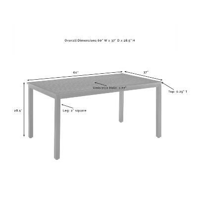 Kaplan Rectangle Outdoor Dining Table Oil Rubbed Bronze - Crosley 6 Kaplan Rectangle Outdoor Dining Table Oil Rubbed Bronze - Crosley - Image 6