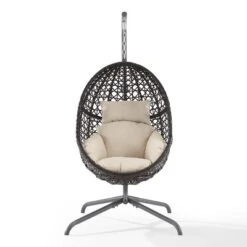Calliope Indoor/Outdoor Wicker Hanging Egg Chair - Sand/Dark Brown - Crosley 17 Calliope Indoor/Outdoor Wicker Hanging Egg Chair - Sand/Dark Brown - Crosley -Crosley Sales Store GUEST d05510bc 1d88 42de 93f2 a28521e1aa4c