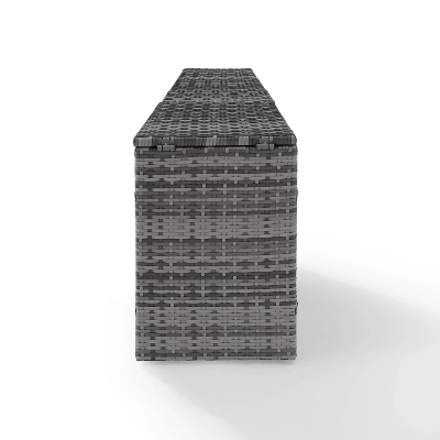 Catalina Outdoor Wicker Arm Table - Gray - Crosley 2 Catalina Outdoor Wicker Arm Table - Gray - Crosley - Image 2