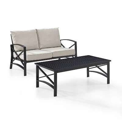 Crosley 2pc Kaplan Outdoor Patio Conversation Set 5 Crosley 2pc Kaplan Outdoor Patio Conversation Set - Image 5